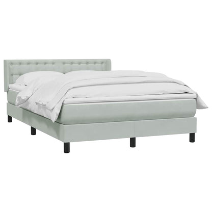 Giroletto a Molle con Materasso Grigio Chiaro 140x210cm Velluto