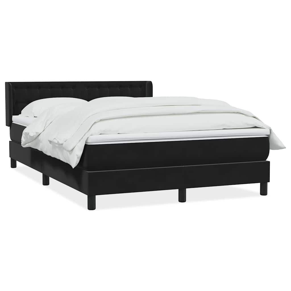 Giroletto a Molle con Materasso Nero 140x210 cm in Velluto
