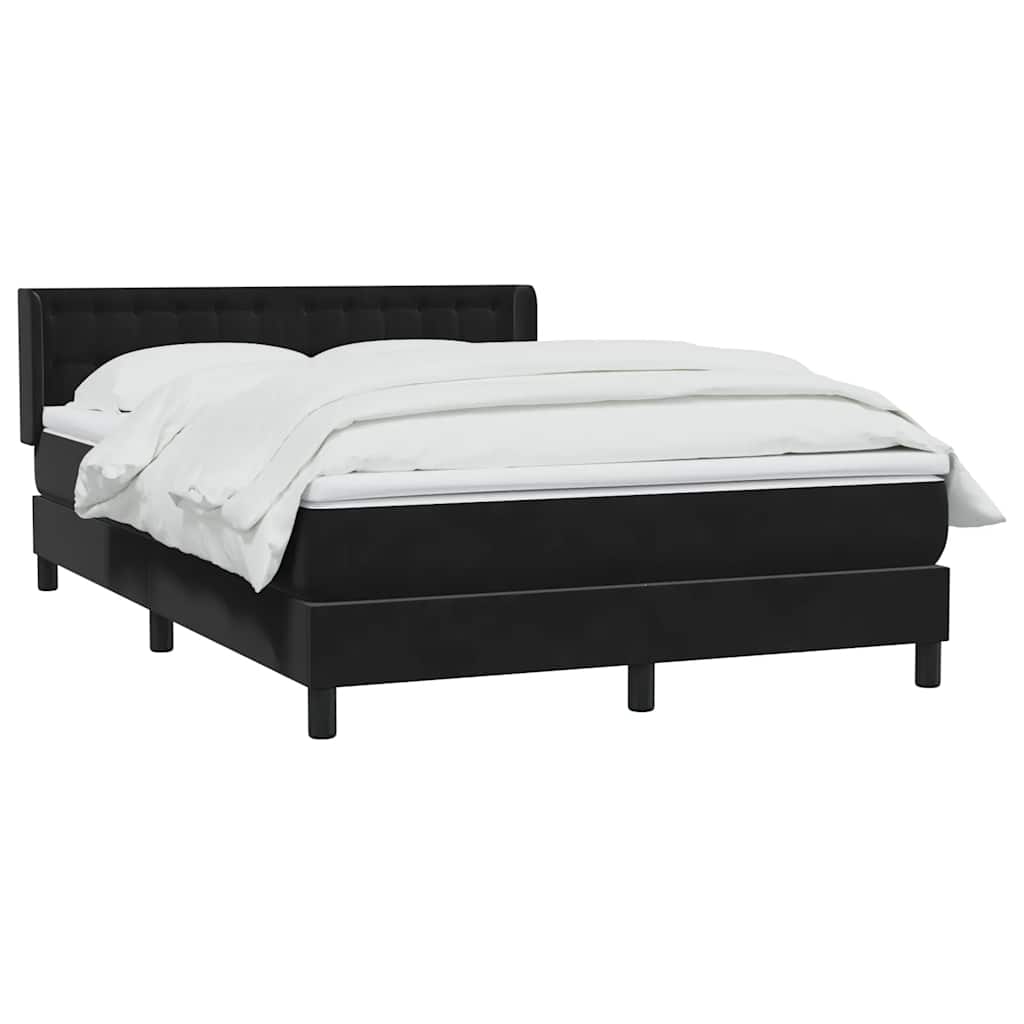 Giroletto a Molle con Materasso Nero 140x210 cm in Velluto