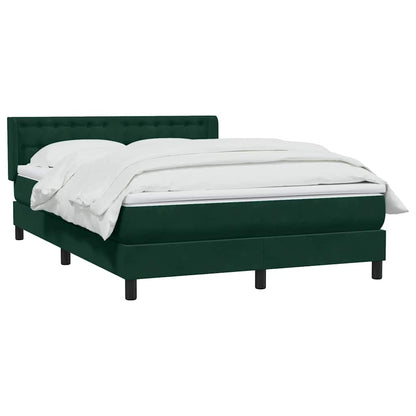 Giroletto a Molle con Materasso Verde Scuro 140x210 cm Velluto