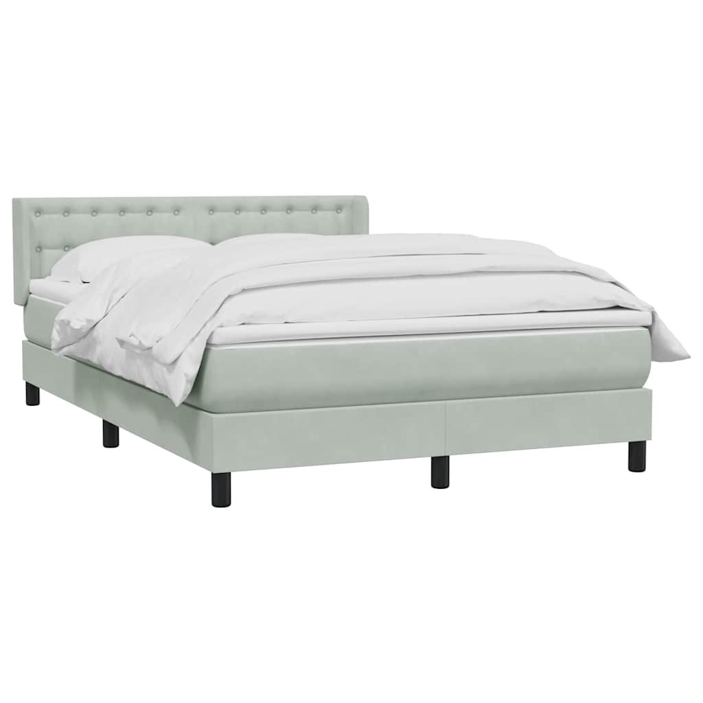 Giroletto a Molle con Materasso Grigio Chiaro 160x210cm Velluto