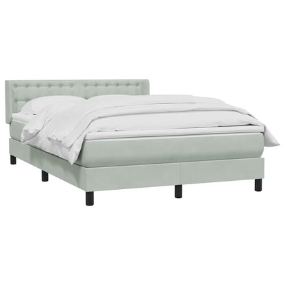 Giroletto a Molle con Materasso Grigio Chiaro 160x210cm Velluto