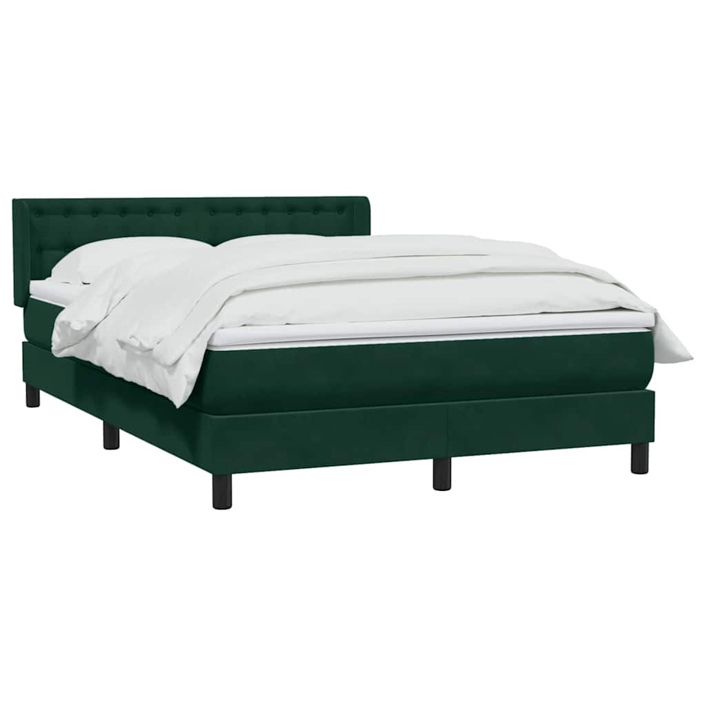 Giroletto a Molle con Materasso Verde Scuro 160x210 cm Velluto