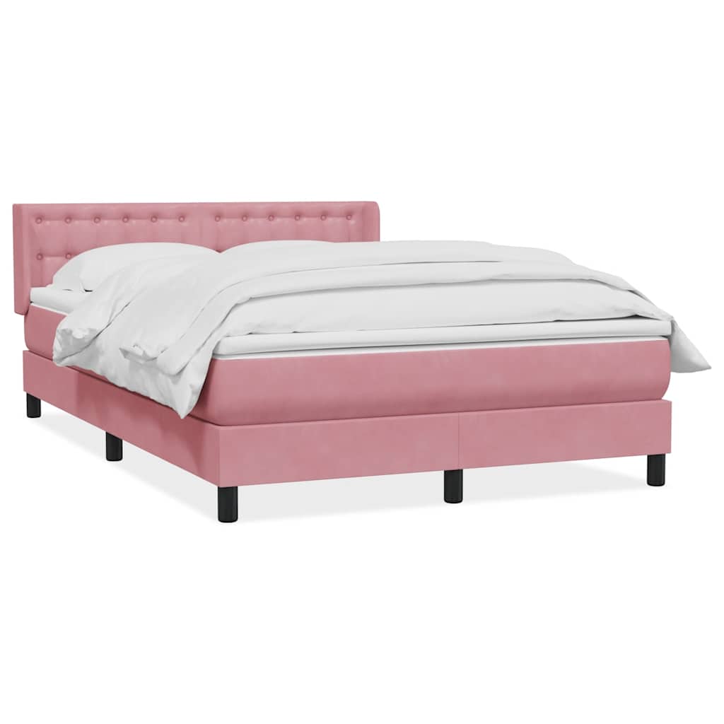 Giroletto a Molle con Materasso Rosa 160x210 cm in Velluto
