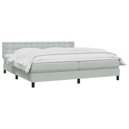 Giroletto a Molle con Materasso Grigio Chiaro 180x210cm Velluto