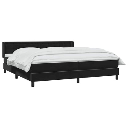 Giroletto a Molle con Materasso Nero 180x210 cm in Velluto