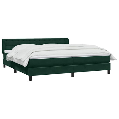 Giroletto a Molle con Materasso Verde Scuro 180x210 cm Velluto