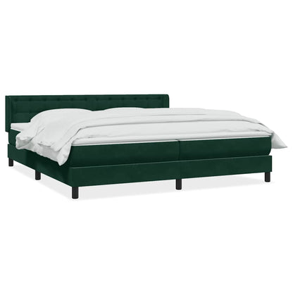 Giroletto a Molle con Materasso Verde Scuro 200x210 cm Velluto