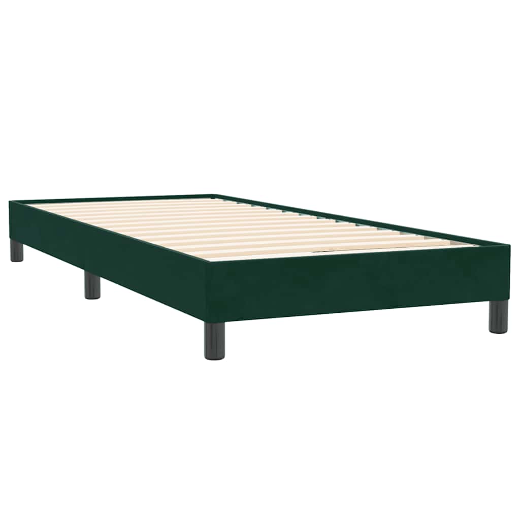 Giroletto a Molle con Materasso Verde Scuro 100x220 cm Velluto
