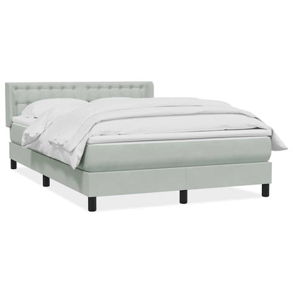 Giroletto a Molle con Materasso Grigio Chiaro 160x220cm Velluto