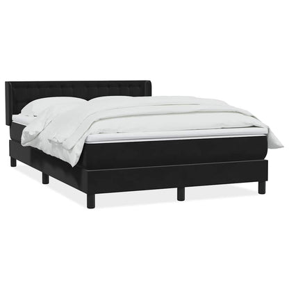 Giroletto a Molle con Materasso Nero 160x220 cm in Velluto