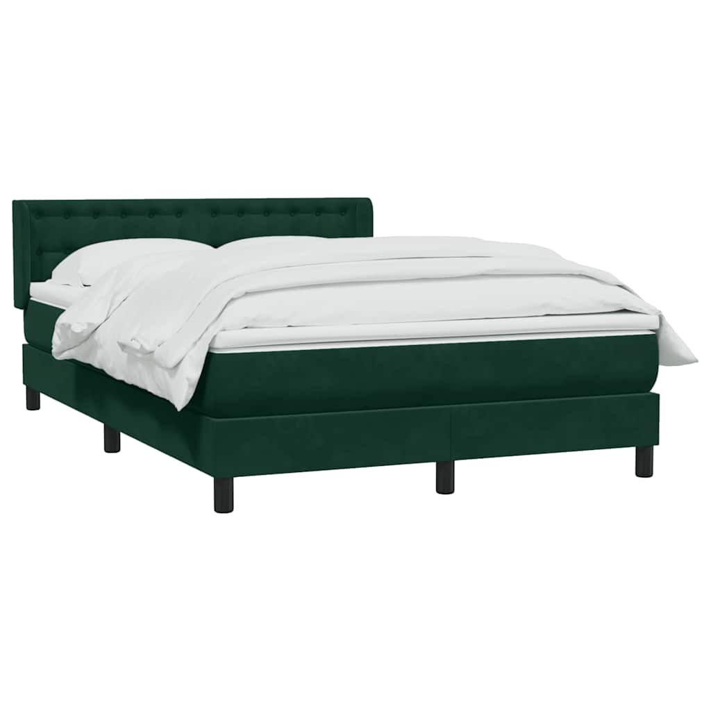Giroletto a Molle con Materasso Verde Scuro 160x220 cm Velluto