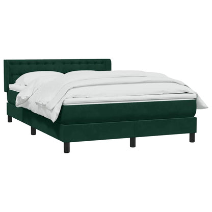Giroletto a Molle con Materasso Verde Scuro 160x220 cm Velluto