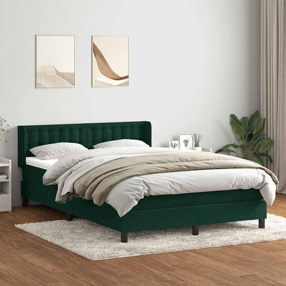Giroletto a Molle con Materasso Verde Scuro 160x220 cm Velluto