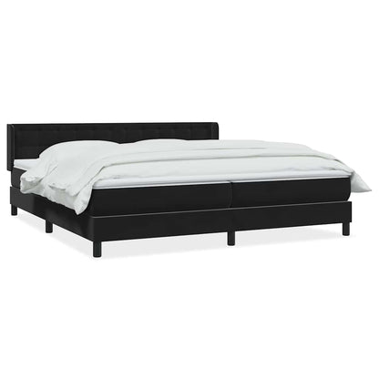Giroletto a Molle con Materasso Nero 180x220 cm in Velluto