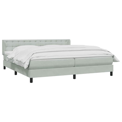 Giroletto a Molle con Materasso Grigio Chiaro 200x220cm Velluto