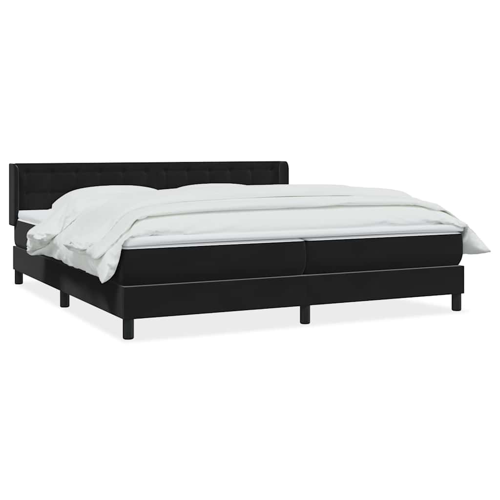 Giroletto a Molle con Materasso Nero 200x220 cm in Velluto