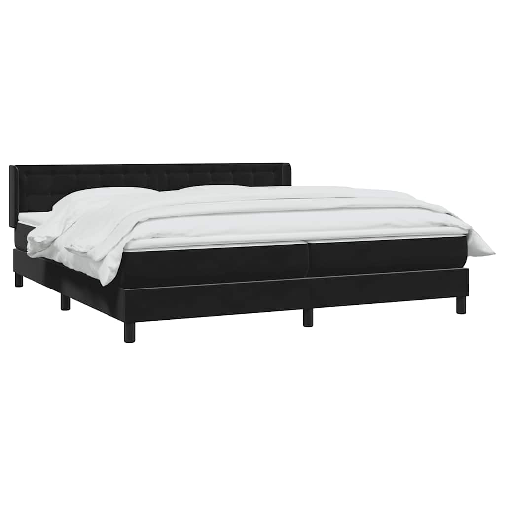 Giroletto a Molle con Materasso Nero 200x220 cm in Velluto