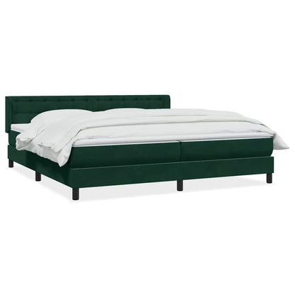 Giroletto a Molle con Materasso Verde Scuro 200x220 cm Velluto
