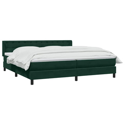 Giroletto a Molle con Materasso Verde Scuro 200x220 cm Velluto
