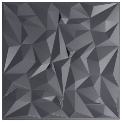 Pannelli Murali 12 pz Grigi 50x50 cm XPS 3 m² Ametista