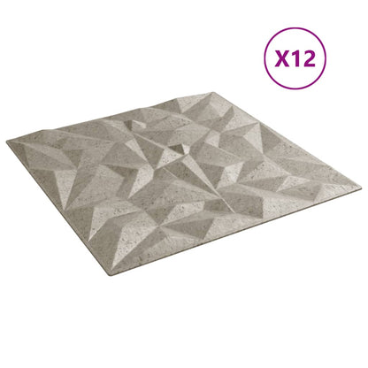 Pannelli Murali 12 pz Beton 50x50 cm XPS 3 m² Ametista