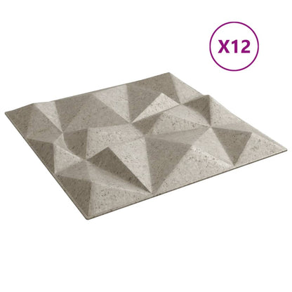 Pannelli Murali 12 pz Beton 50x50 cm XPS 3 m² Diamante