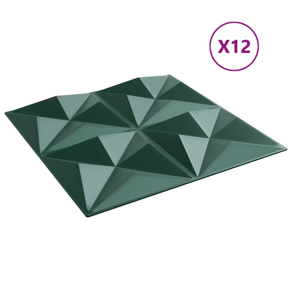 Pannelli Murali 12 pz Verdi 50x50 cm XPS 3 m² Origami