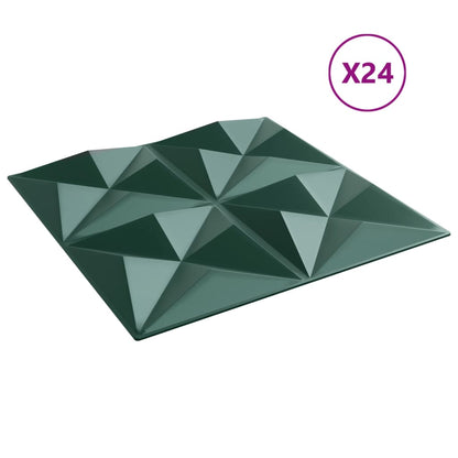 Pannelli Murali 24 pz Verdi 50x50 cm XPS 6 m² Origami