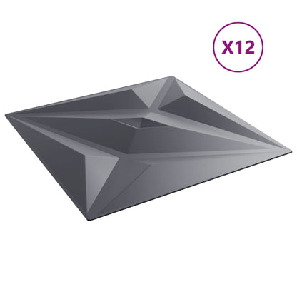 Pannelli Murali 12 pz Grigi 50x50 cm XPS 3 m² Stella