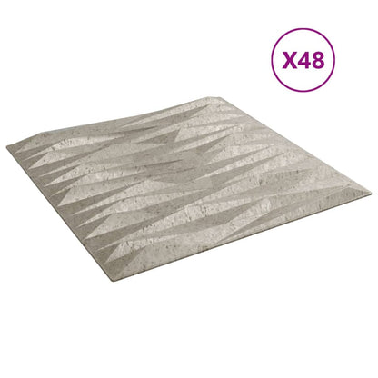 Pannelli Murali 48 pz Beton 50x50 cm XPS 12 m² Pietra