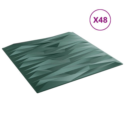Pannelli Murali 48 pz Verdi 50x50 cm XPS 12 m² Pietra