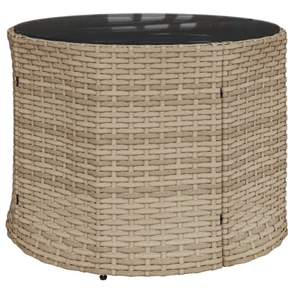 Divano Giardino Tavolo e Cuscini Semicircolare Beige Polyrattan