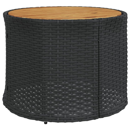 Divano Giardino Tavolo e Cuscini Semicircolare Nero Polyrattan