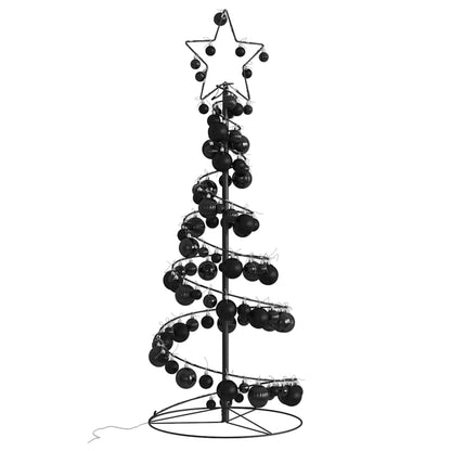 Albero di Natale a LED con Palline 80 LED Bianco Caldo 120 cm