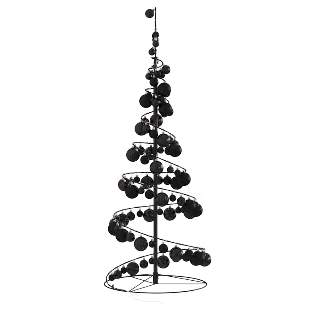 Albero di Natale a LED con Palline 80 LED Bianco Caldo 120 cm