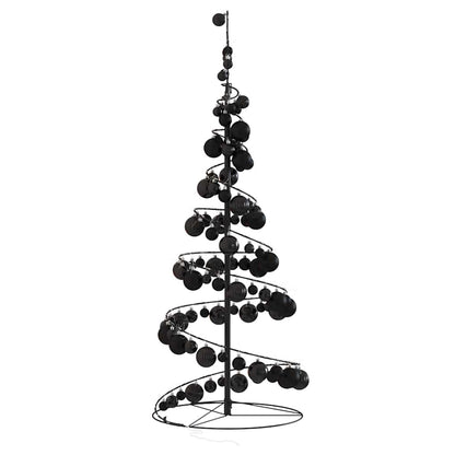 Albero di Natale a LED con Palline 80 LED Bianco Caldo 120 cm