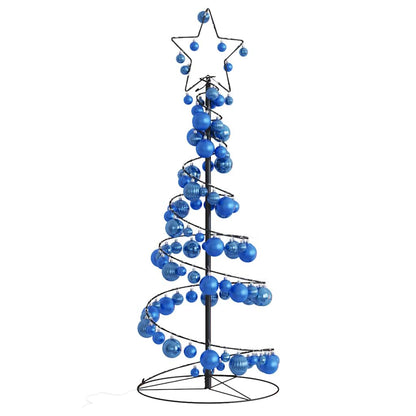 Albero di Natale a LED con Palline 80 LED Bianco Caldo 120 cm