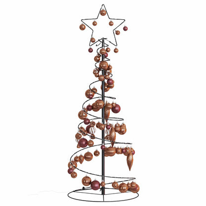 Albero di Natale a LED con Palline 80 LED Bianco Caldo 120 cm