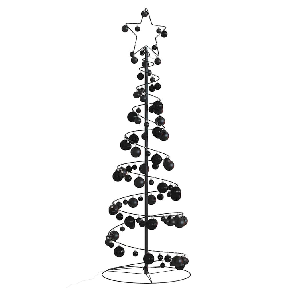 Albero di Natale a LED con Palline 100 LED Bianco Caldo 150 cm