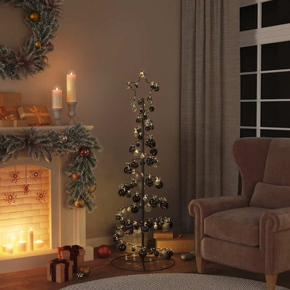 Albero di Natale a LED con Palline 100 LED Bianco Caldo 150 cm