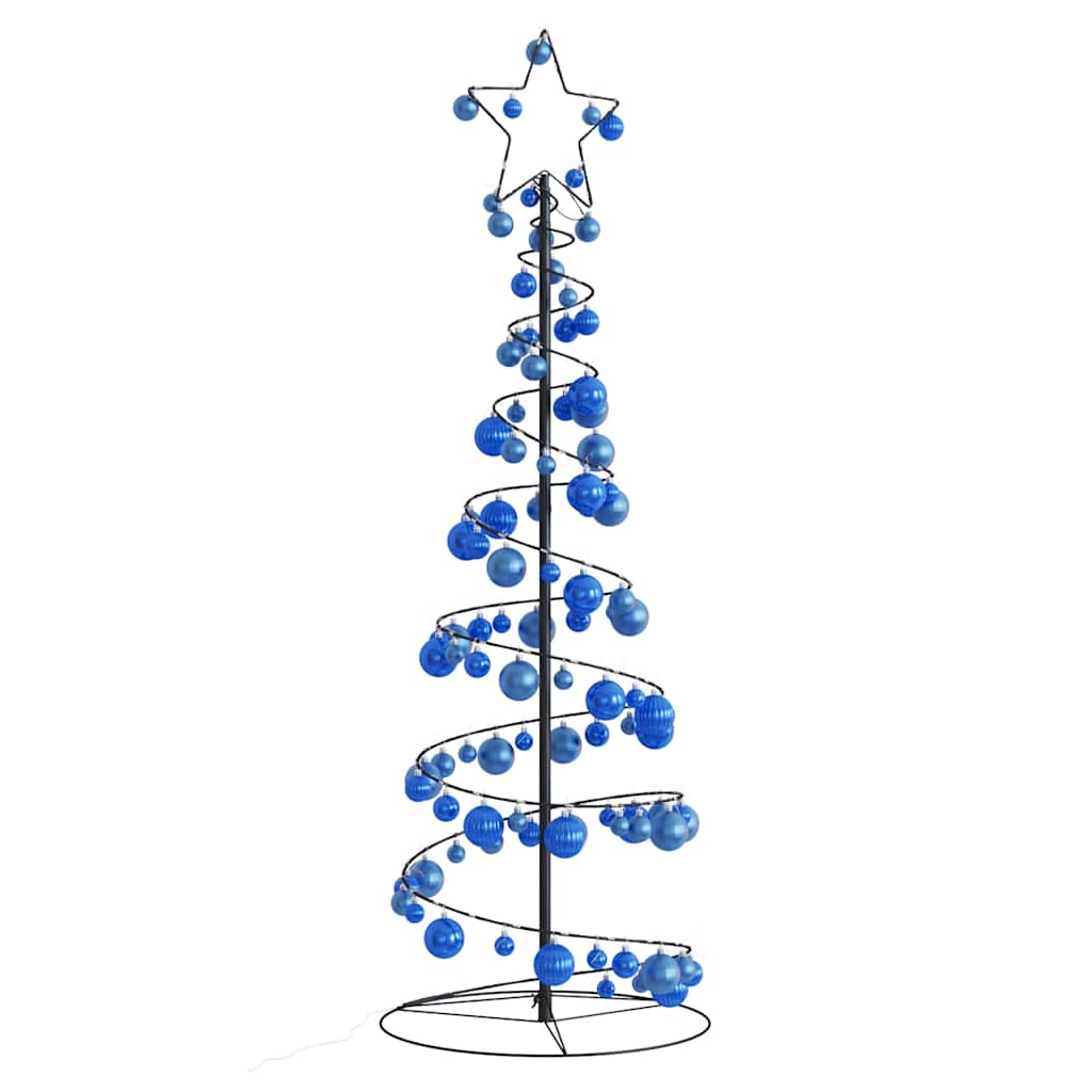 Albero di Natale a LED con Palline 100 LED Bianco Caldo 150 cm