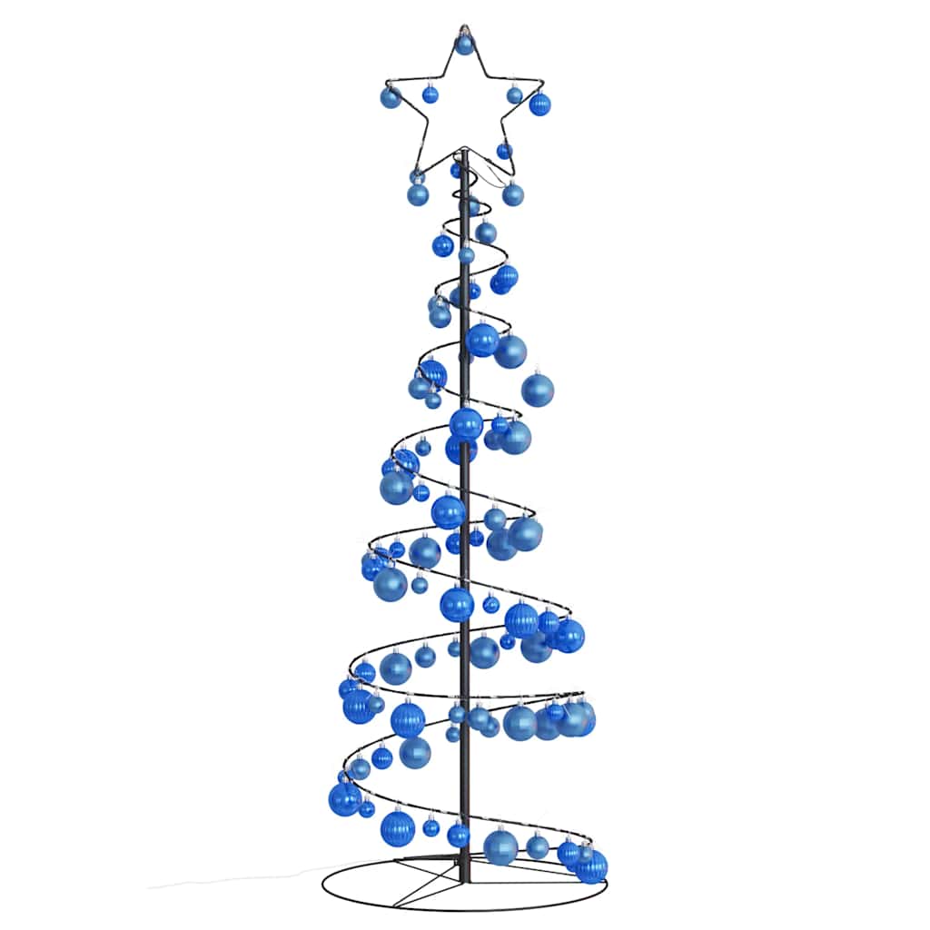 Albero di Natale a LED con Palline 100 LED Bianco Caldo 150 cm