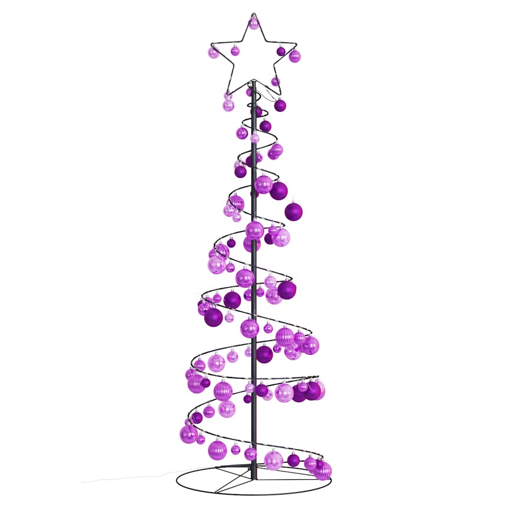 Albero di Natale a LED con Palline 100 LED Bianco Caldo 150 cm