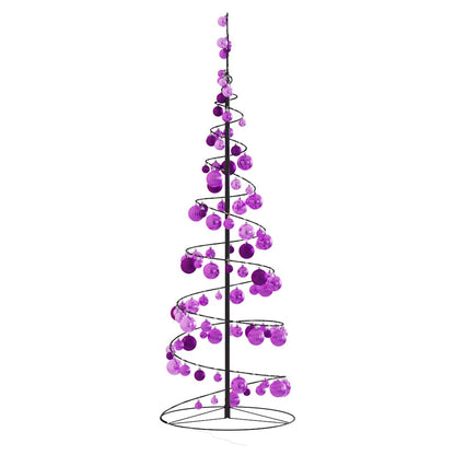 Albero di Natale a LED con Palline 100 LED Bianco Caldo 150 cm