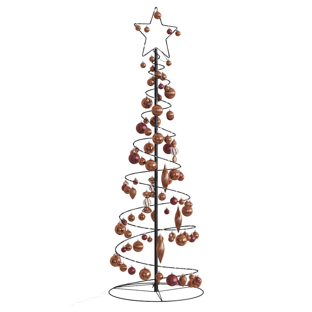 Albero di Natale a LED con Palline 100 LED Bianco Caldo 150 cm