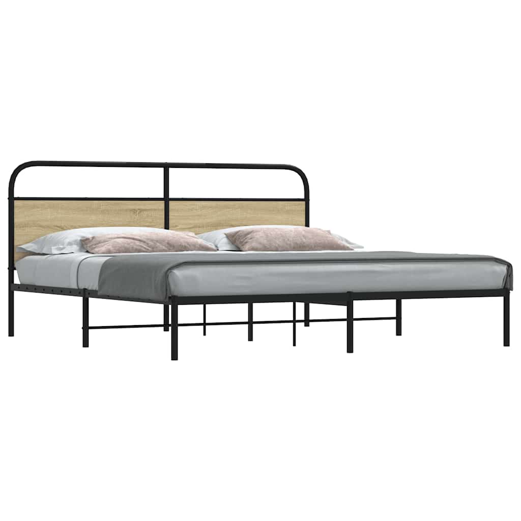 Giroletto senza Materaso in Metallo Rovere Sonoma 193x203 cm