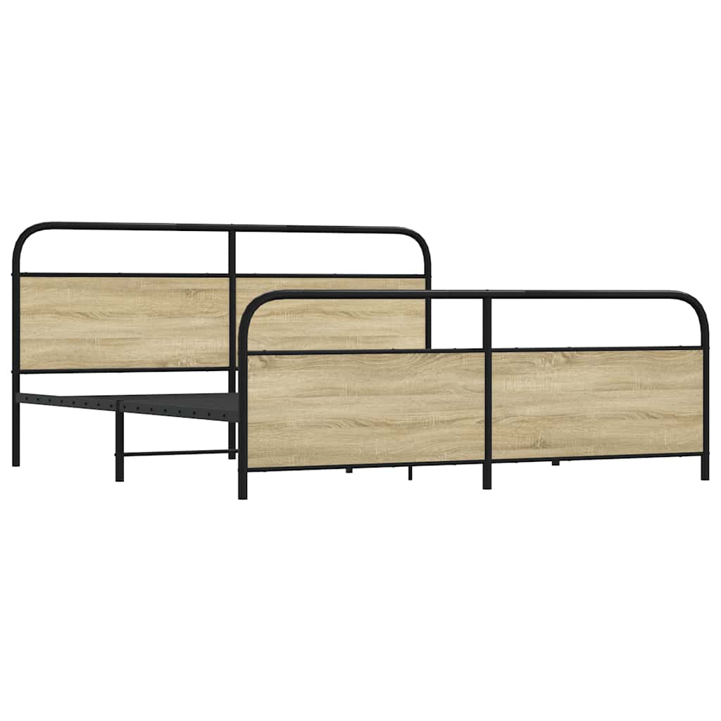 Giroletto senza Materaso in Metallo Rovere Sonoma 200x200 cm