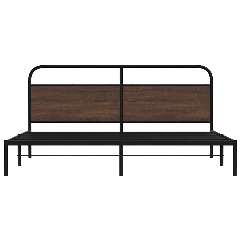 Giroletto senza Materaso in Metallo Rovere Marrone 183x213 cm