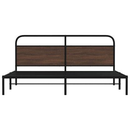 Giroletto senza Materaso in Metallo Rovere Marrone 193x203 cm
